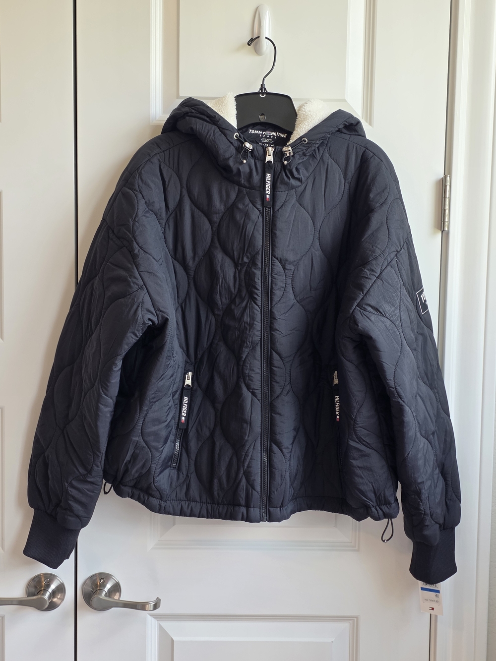 Tommy Hilfiger Womens Black Quilted Hooded Jacket